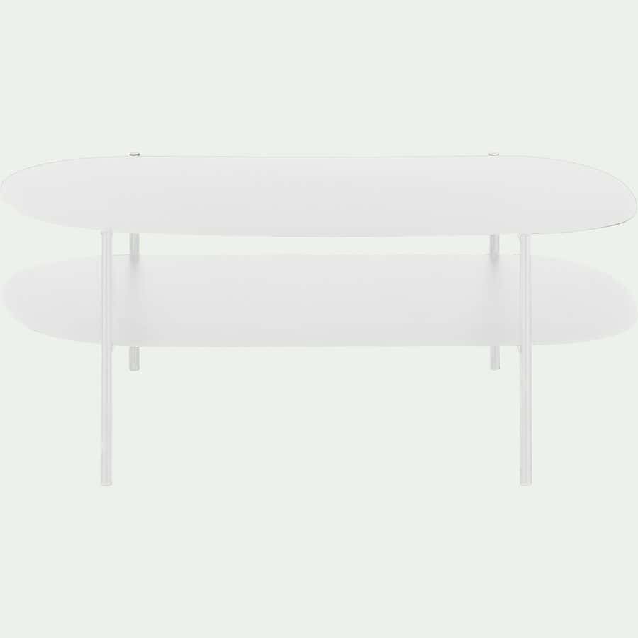 Table basse en métal - L112xl59xH40cm blanc-CAROUBE