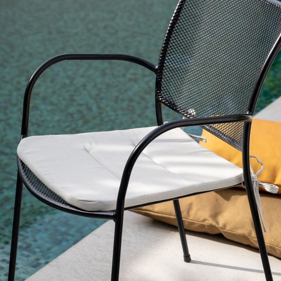 Galette de chaise indoor & outdoor en tissu - beige-TOPO