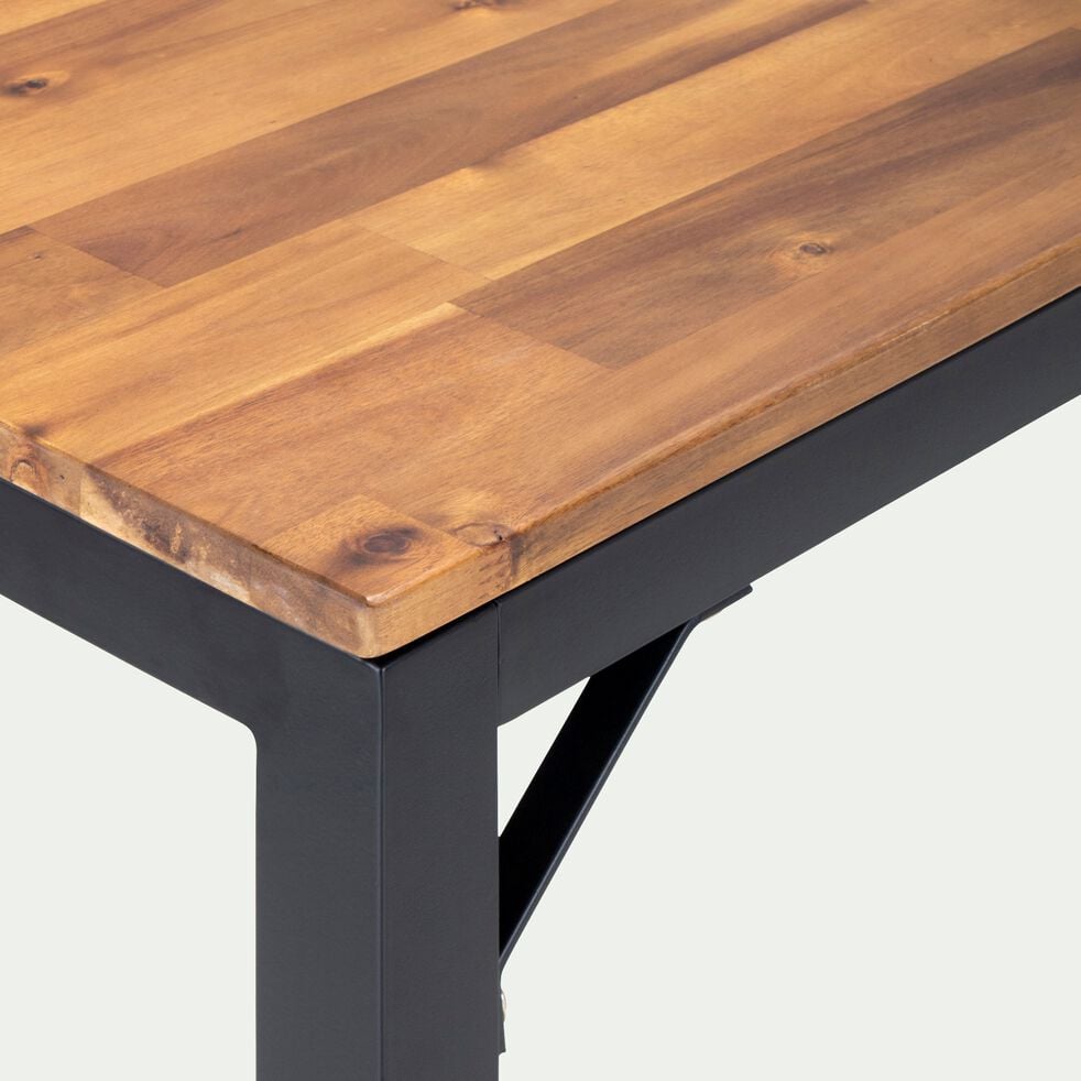 Table haute de jardin en bois d'acacia - noir (2 à 4 places)-JASMA