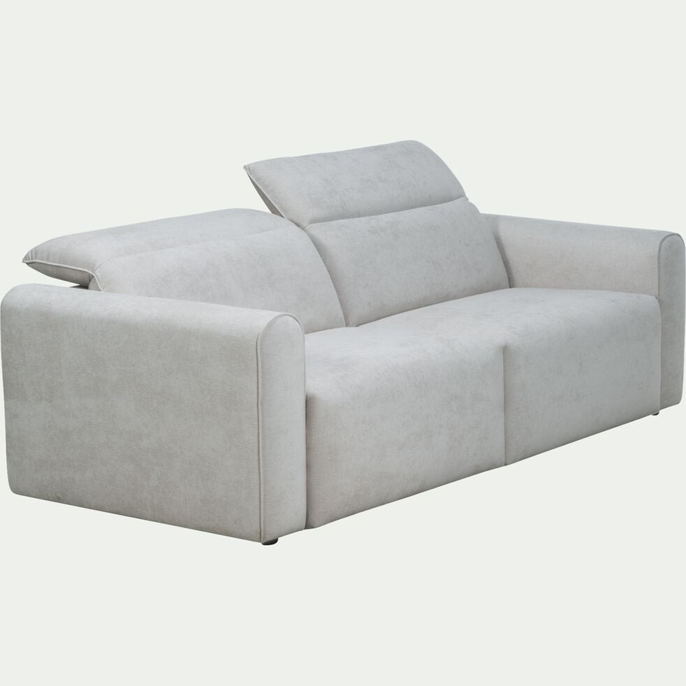 Canapé 3 places fixe en tissu - gris borie-SACHA
