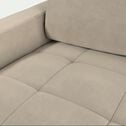 Canapé 2 places fixe en tissu microfibre avec accoudoirs 20cm - beige-MAURO