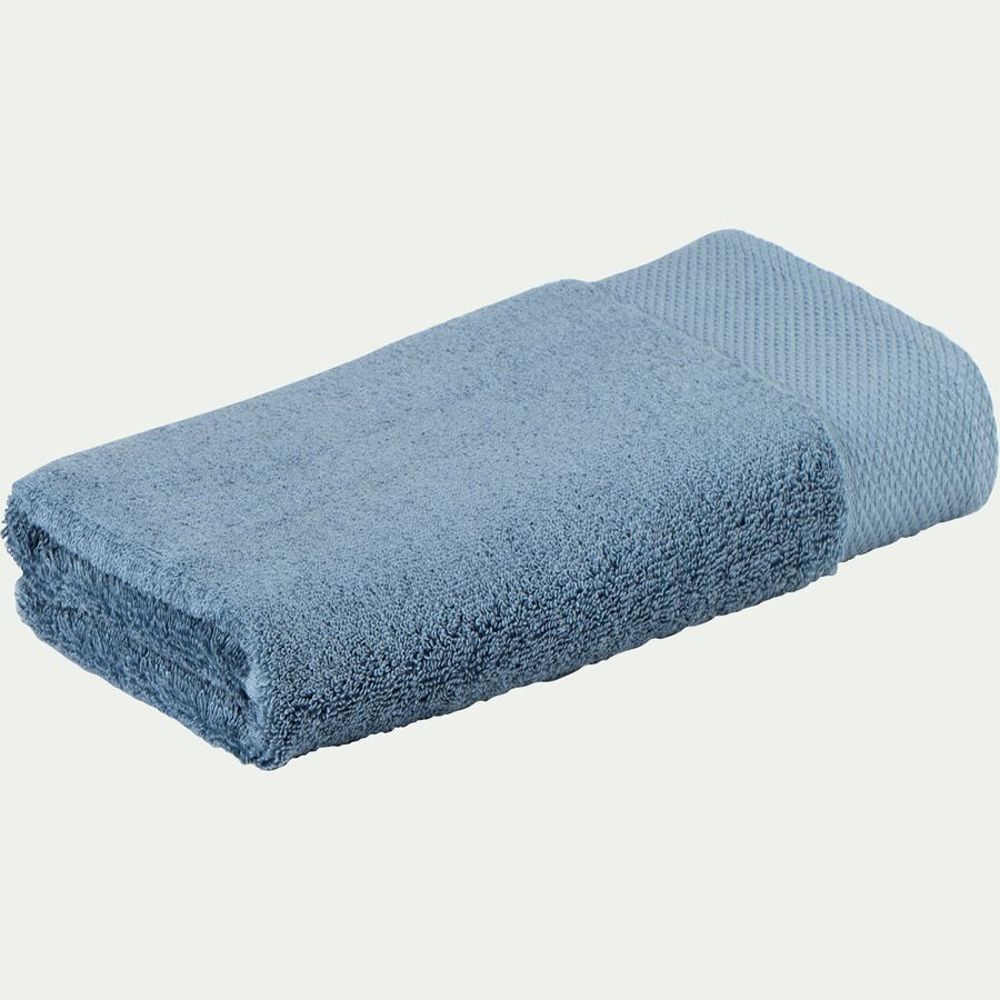 Serviette de toilette en coton peigné - bleu autan 50x100cm-AZUR