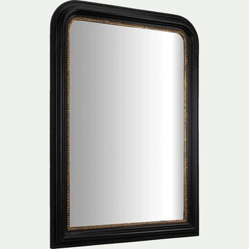 Miroir en bois rectangulaire L80xH110cm - noir-CLOTIDE