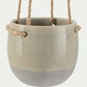 Pot à suspendre en céramique émaillée - gris d13,5xh11,5cm-JIDEA