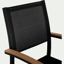 Chaise de jardin empilable avec accoudoirs en aluminium - noir-DOLE