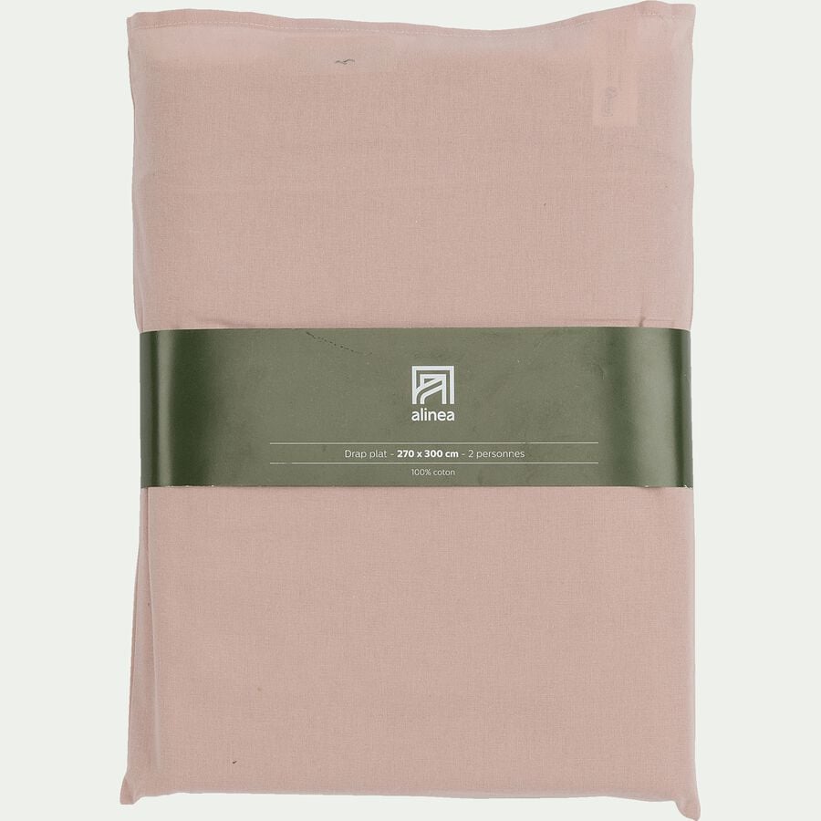 Drap plat en coton 270x300cm - rose rosa-CALANQUES