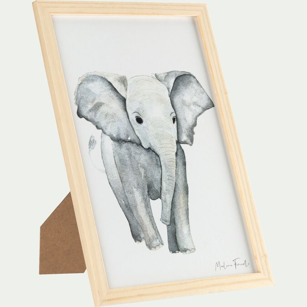 Image aquarelle encadrée Éléphant - A4-ELEPHANT