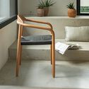 Chaise en eucalyptus et corde avec accoudoirs - bois clair-JAVI