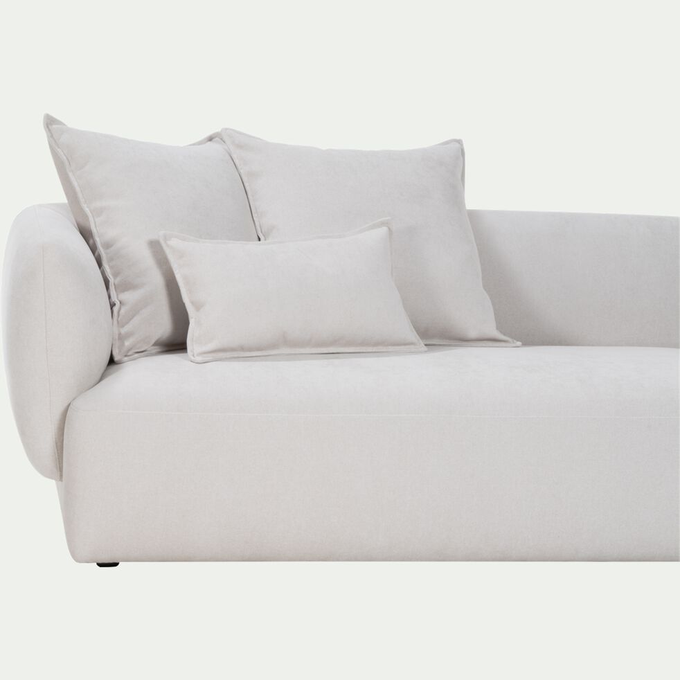 Canapé d'angle droit fixe en tissu - beige roucas-ALBA