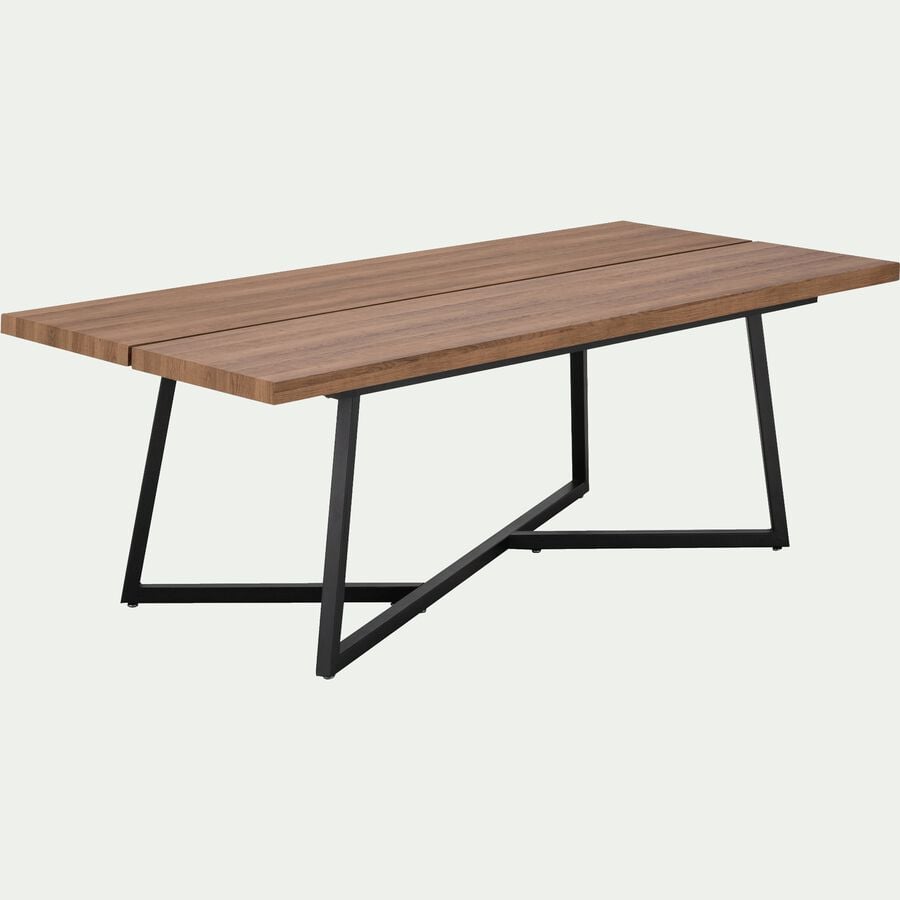 Table de repas rectangulaire piètement croisé - bois foncé (8 places)-TANIA