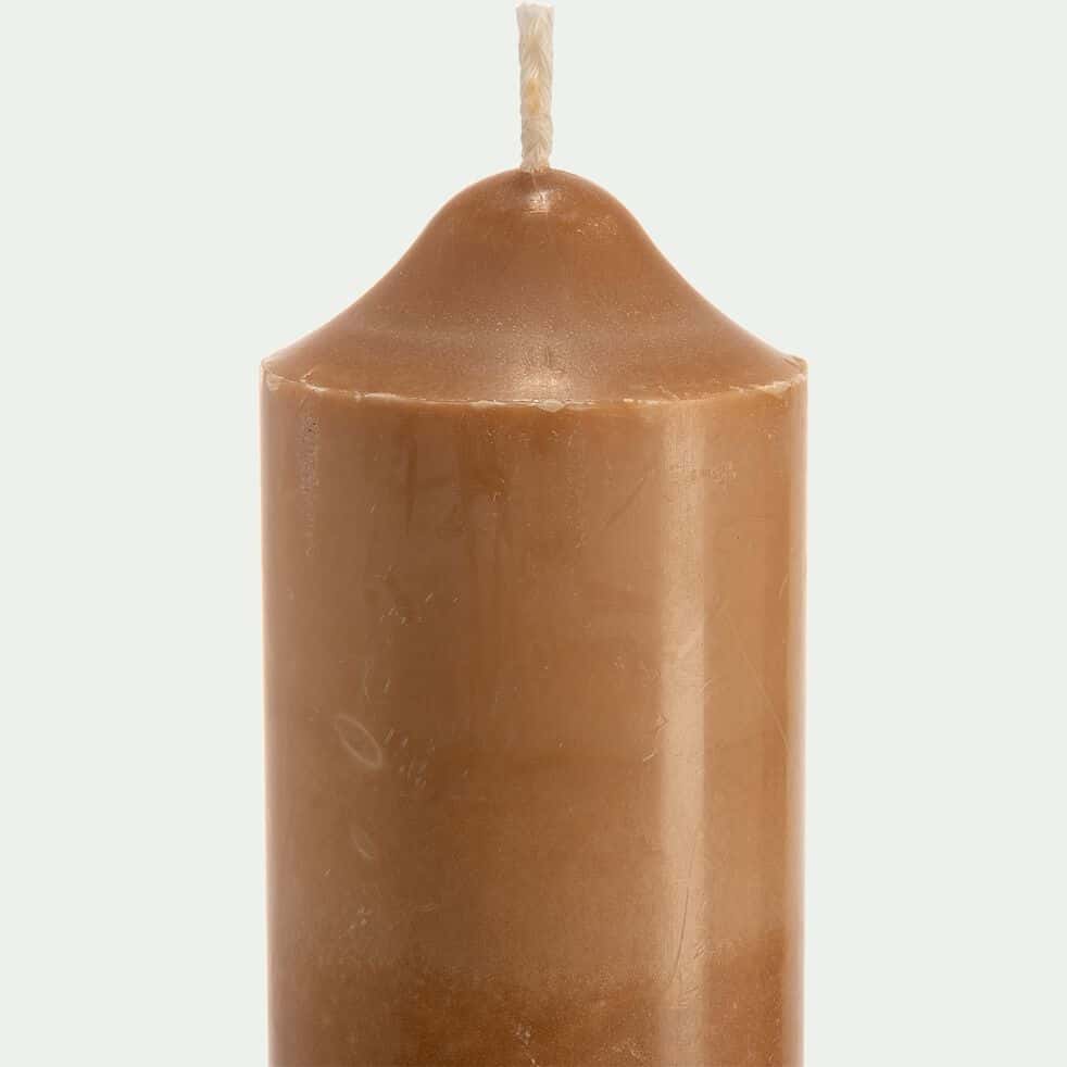 Bougie cylindrique D5xH20cm - marron-CELESIA