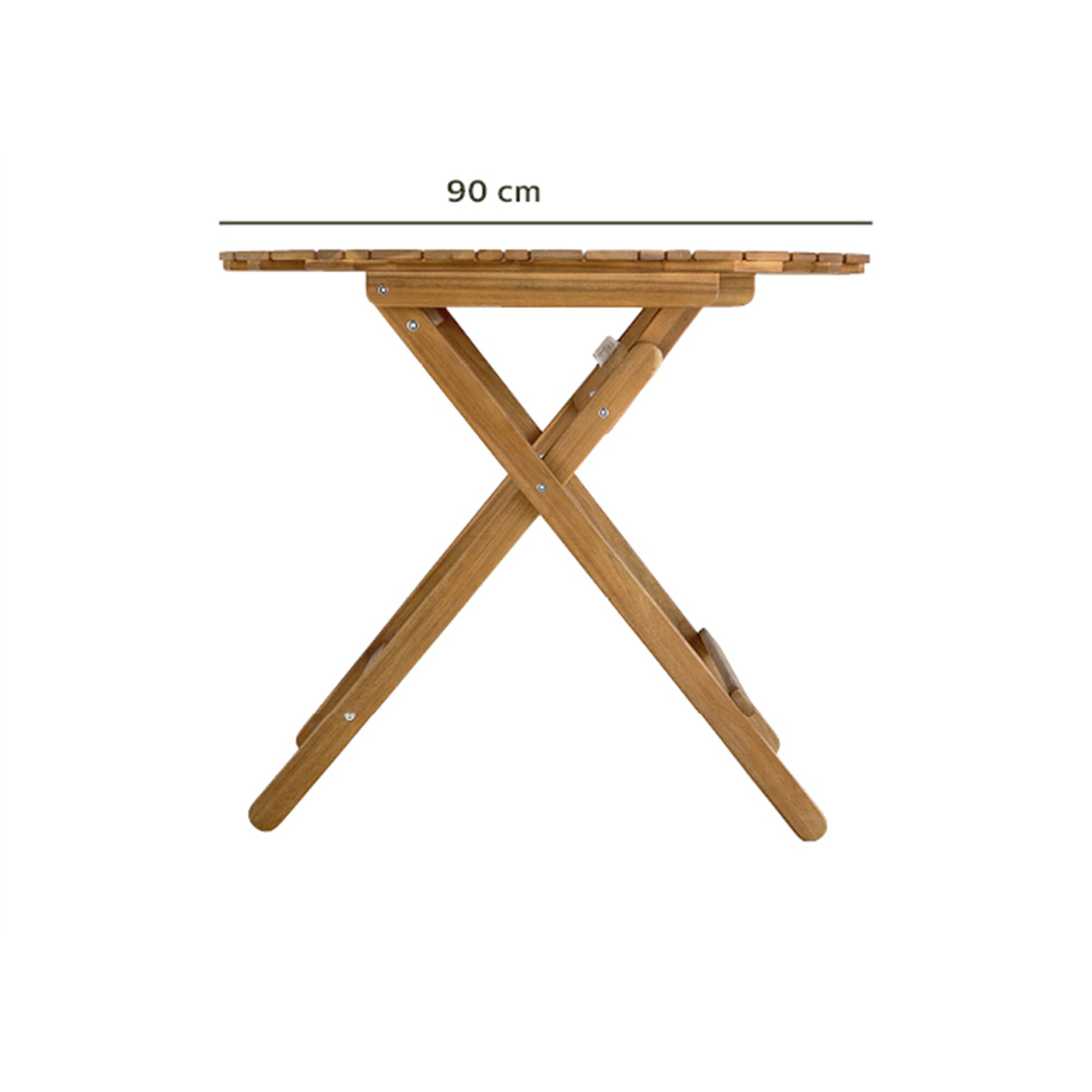 Table de jardin pliante ronde en acacia huilé - bois foncé (2 à 4 places)-CARLO