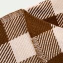 Plaid tartan en coton 130x170cm - marron-MISON