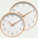 Horloge en bois de hêtre D26cm - naturel-ABELIA