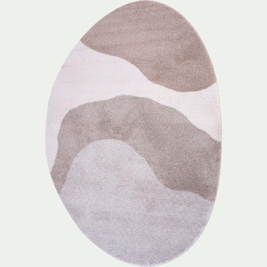 Tapis à motifs abstraits ovale 160x230cm - beige-SAMA