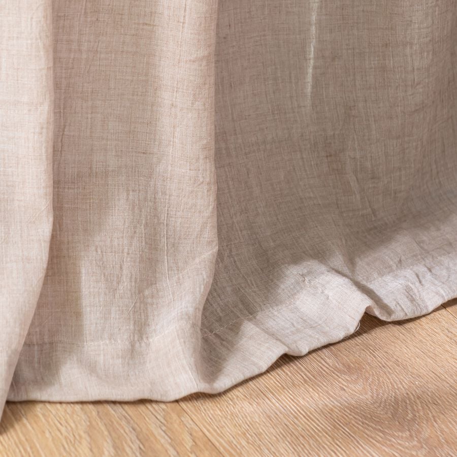 Voilage à nouettes en polyester et coton 130x250cm - beige alpilles-ALBY