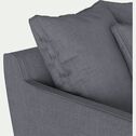 Canapé 4 places fixe tissu mixte - gris ardoise-LENITA