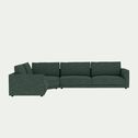 Canapé d'angle 5 places gauche en tissu tramé - vert cèdre-AUDES
