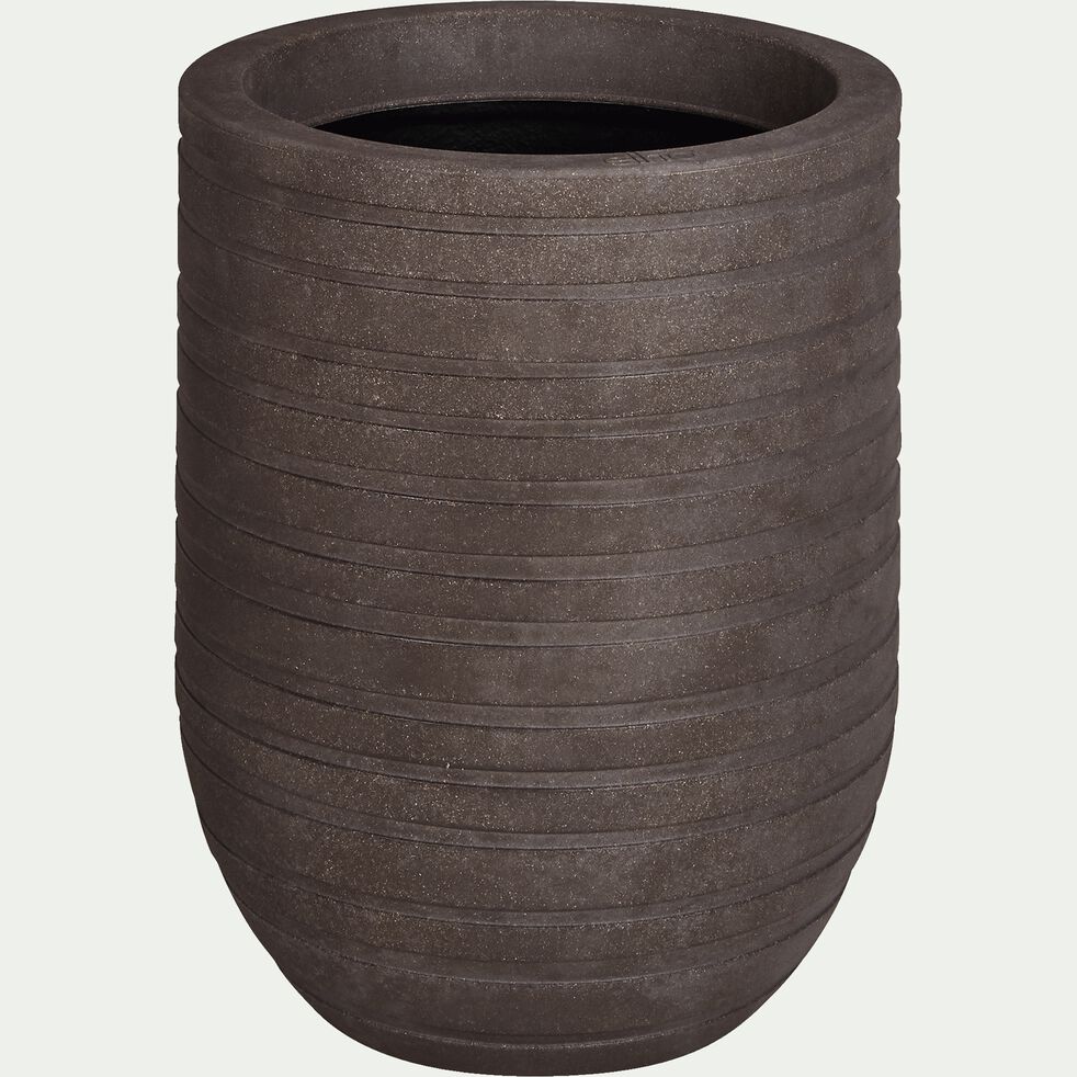 Cache  pot  marron en  plastique H37xD35cm ALLURE cache    Cache  pot  marron en  plastique H37xD35cm ALLURE cache