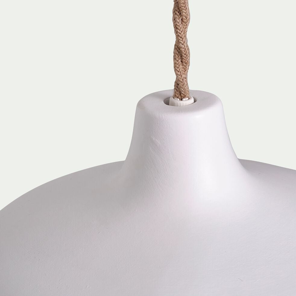 Suspension électrifiée en terre cuite D18cm - blanc-NEFTA