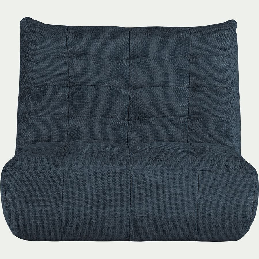 Canapé 2 places fixe en tissu chenille - bleu marine-SCALO