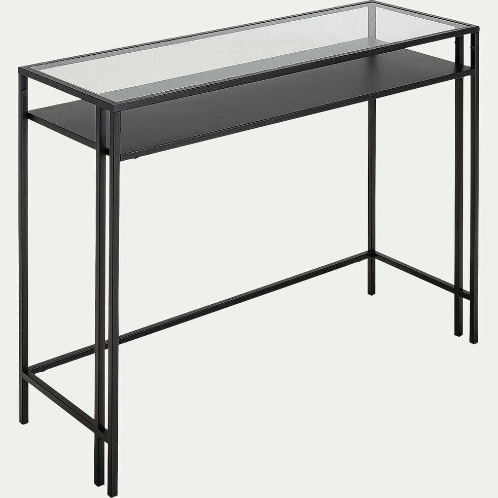Console En Verre Et Metal Noir L100xp35xh78cm Henu Console Alinea Console En Verre Et Metal Noir L100xp35xh78cm Henu Console Alinea