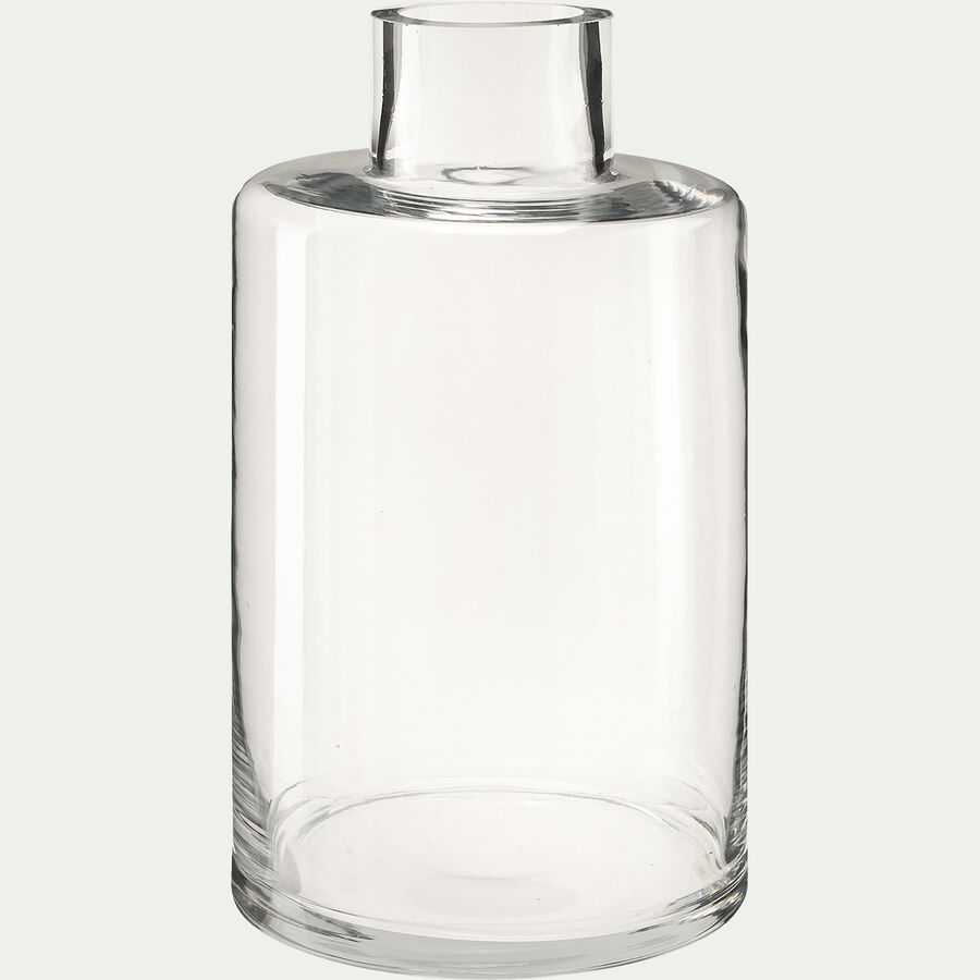 Vase bouteille en verre - transparent D15xH27cm-ALBIZIA