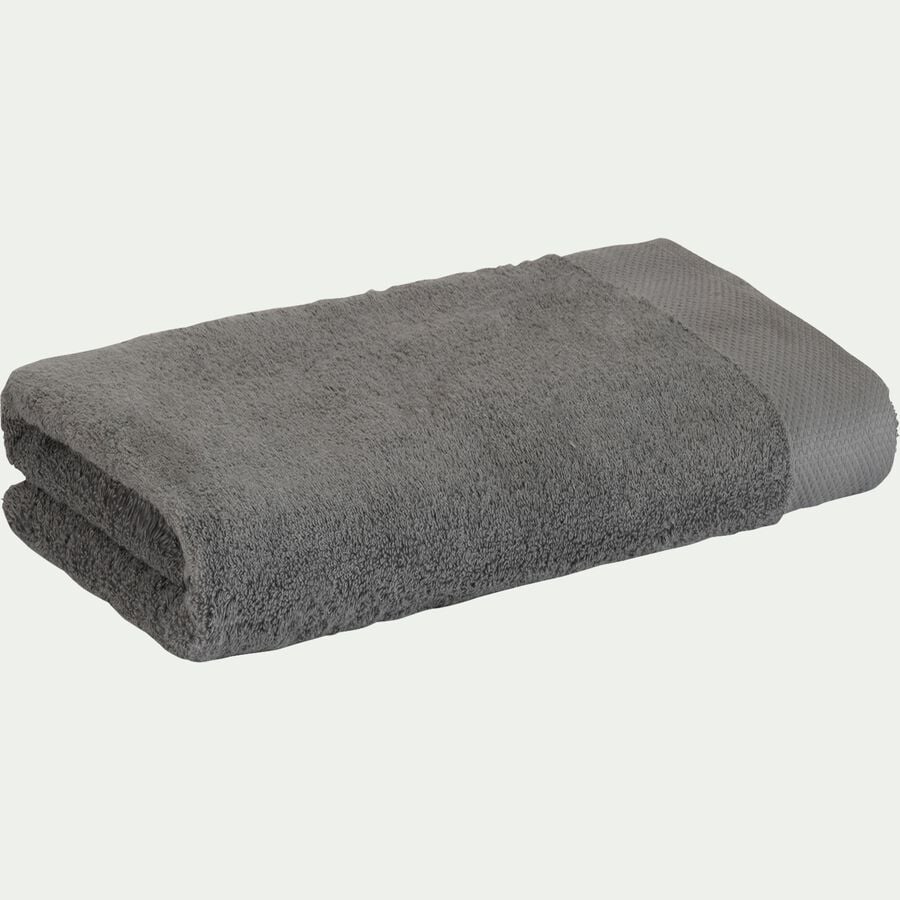 Drap de douche en coton peigné - gris restanque 70x140cm-AZUR