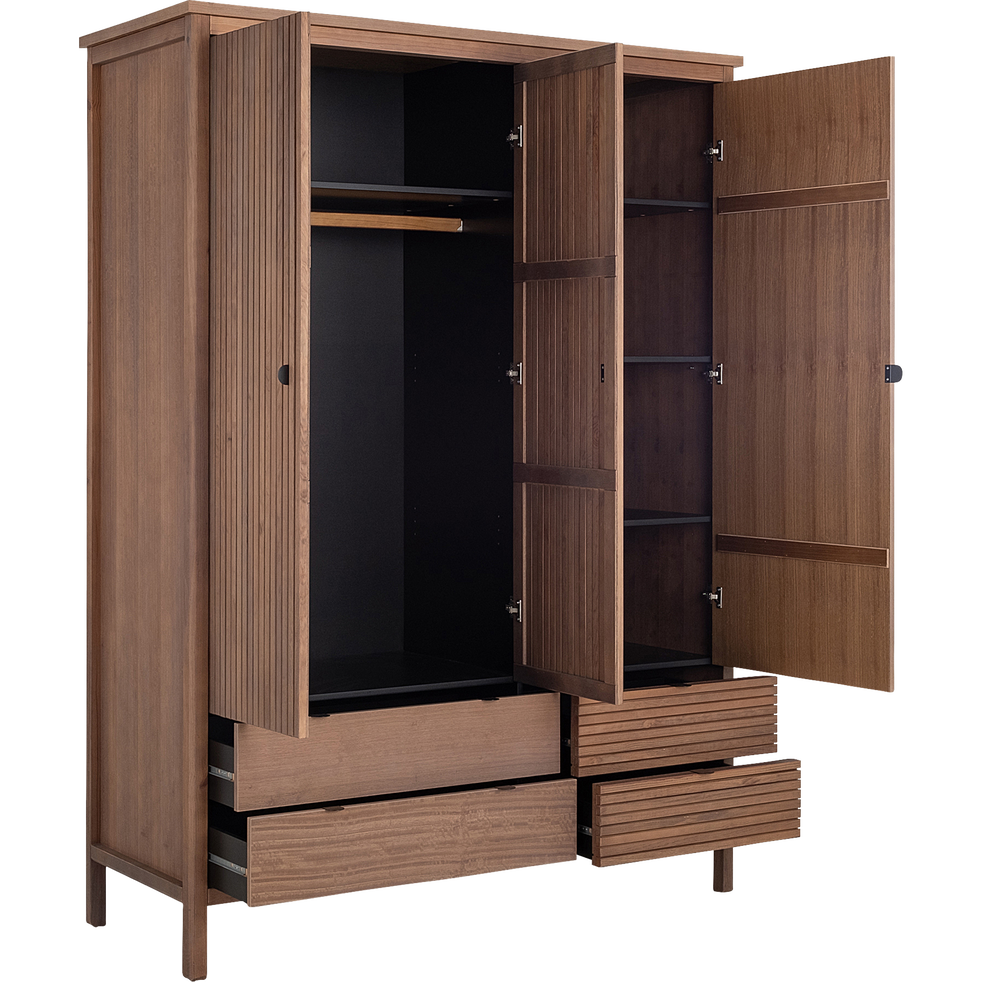 Armoire en bois 3 portes et 4 tiroirs CRUZ armoires alinea