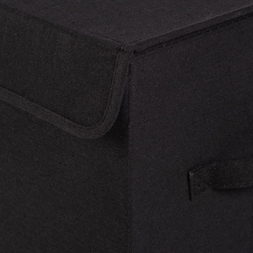 Panier à linge double - noir H60xL50cm-ERRO
