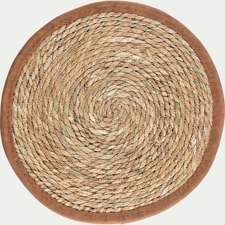 Lot de 4 sets de table ronds en jute - naturel D34cm - SA...