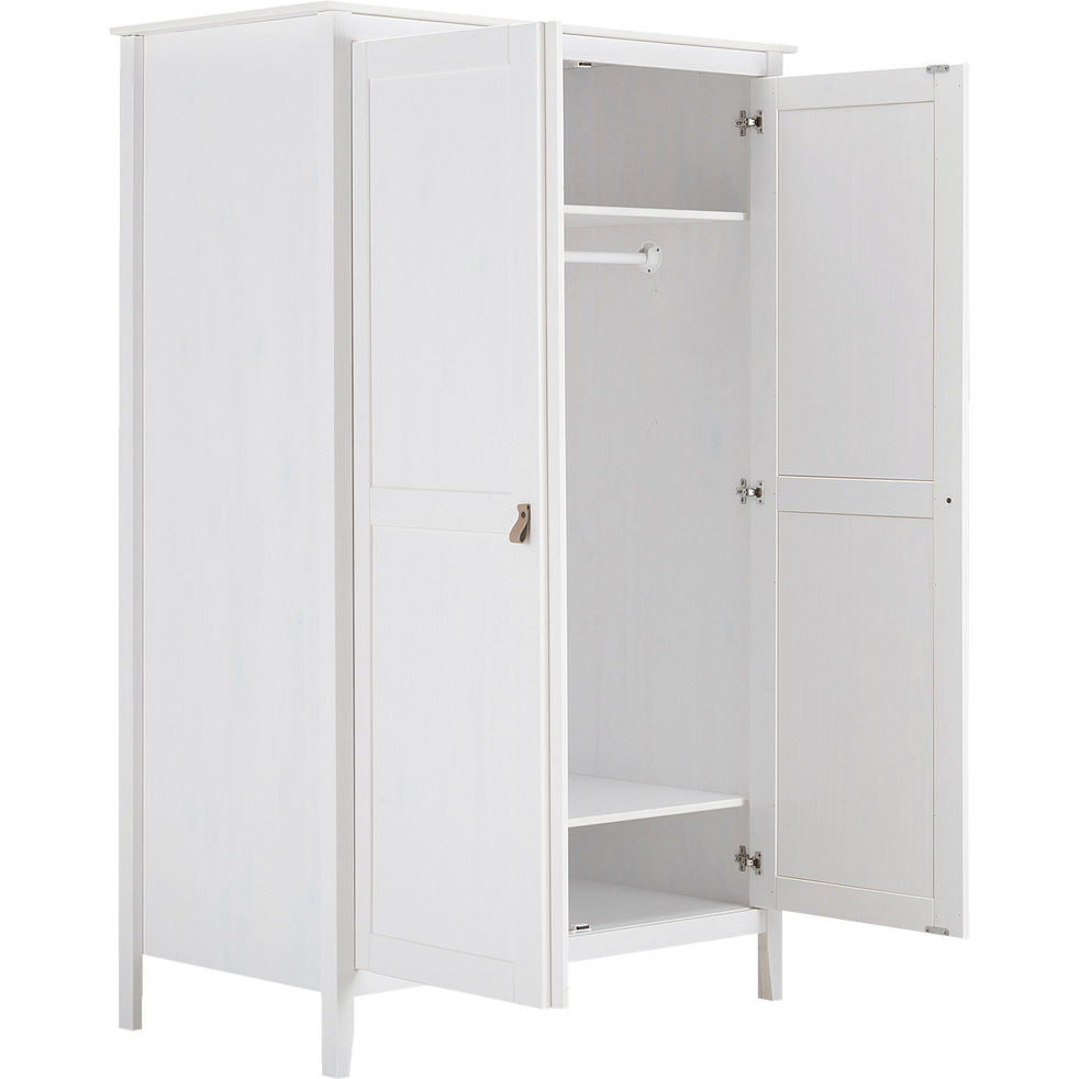 Armoire 2 portes pin massif blanc LISON armoires alinea