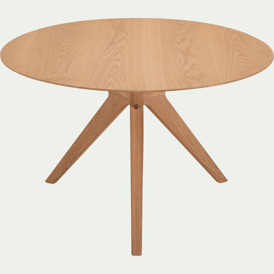 Table de repas ronde en bois massif - bois clair (4 convives)-CARMEN