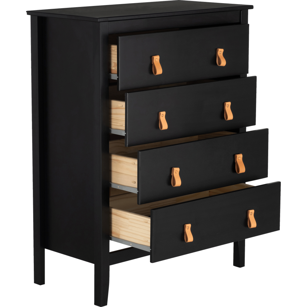 Commode 4 tiroirs noire LISON commodes alinea