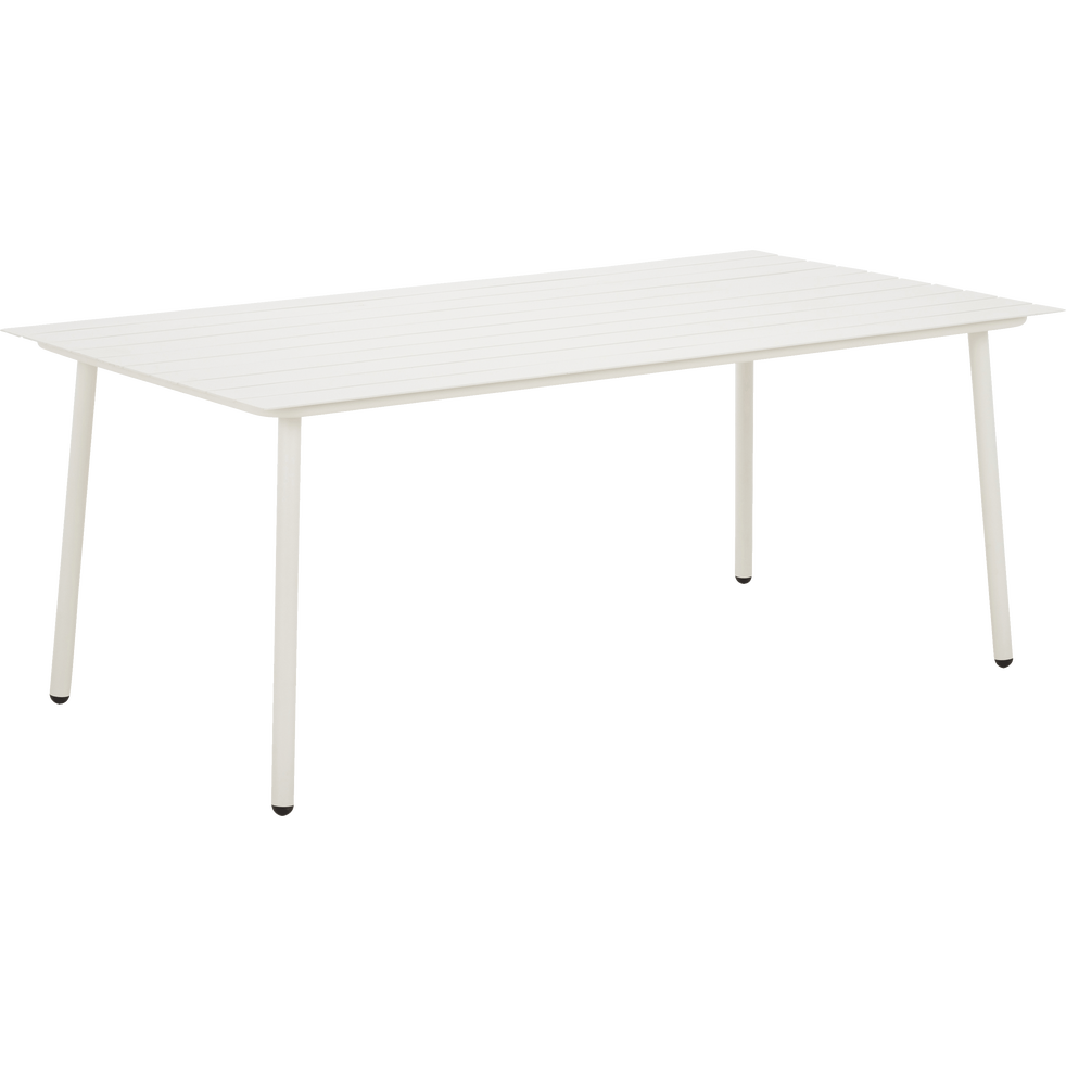 Table de jardin blanc en aluminium (6 places) - CENOZA ...