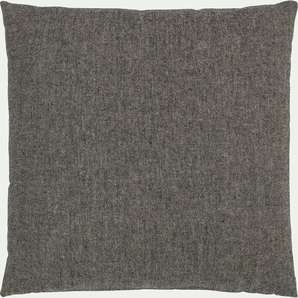 Coussin chambray en polyester - gris 45x45cm-CORBIN
