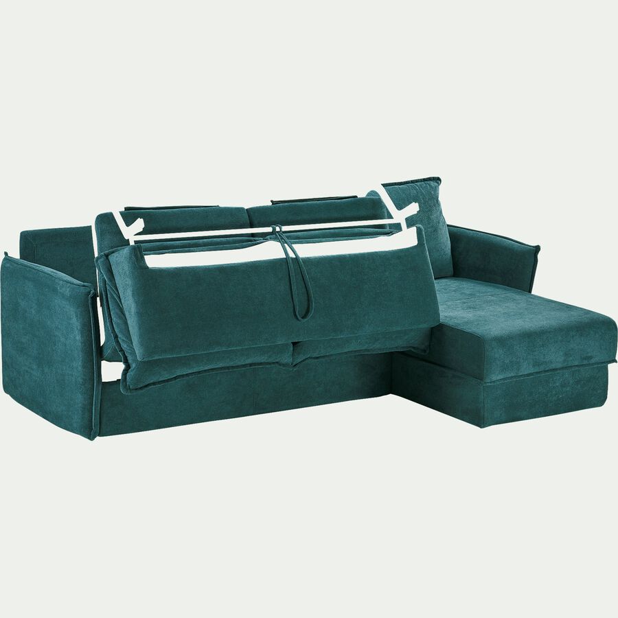 Canapé d'angle réversible convertible en tissu avec matelas densité 25kg/m3 - gris restanque-MOYA