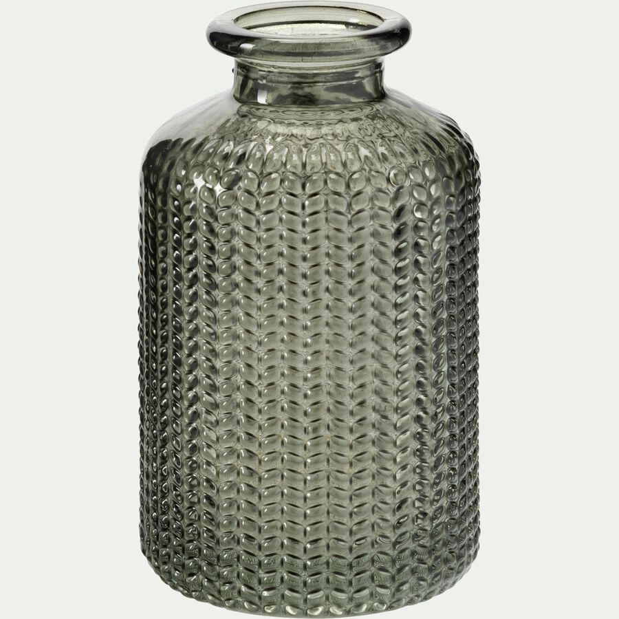 Petit vase en verre H10cm - vert-PRATO