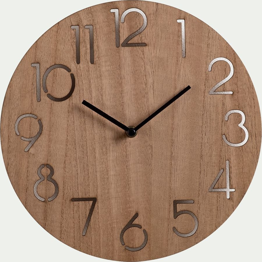 Horloge en bois - naturel D29,5cm-VILLORBANA