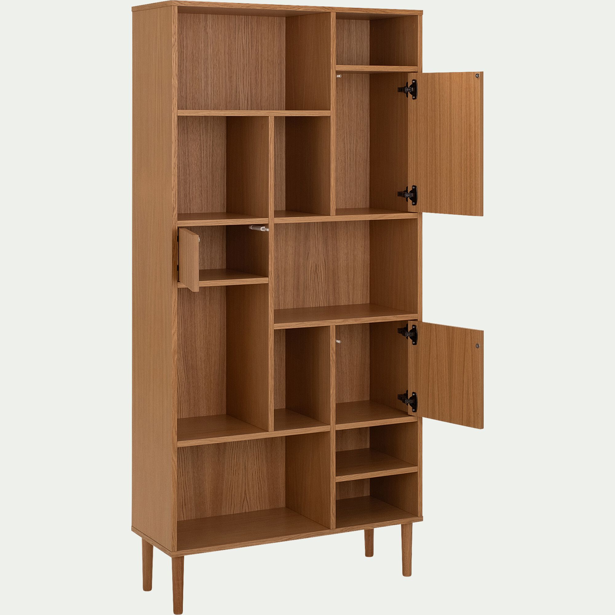 TALLIN - Bibliothèque déstructurée en bois L90xH190cm - bois clair