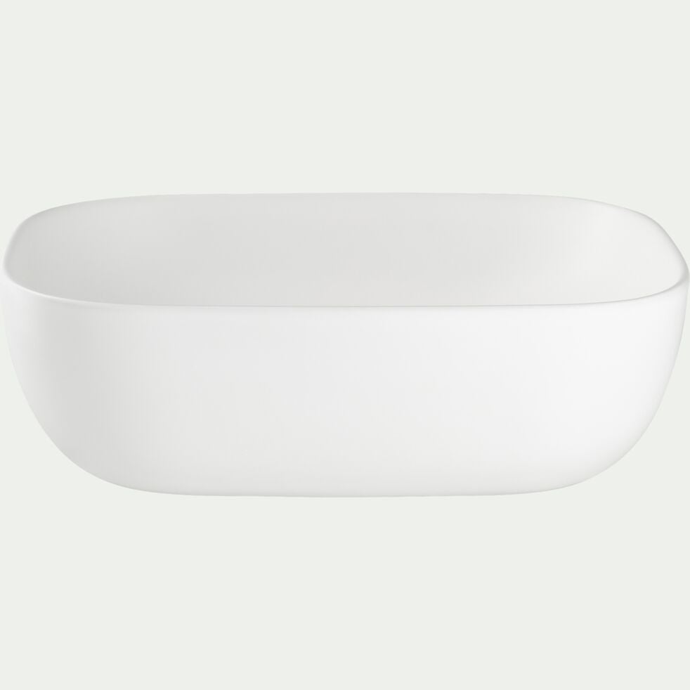Vasque de salle de bains rectangulaire en céramique - blanc-KAREN