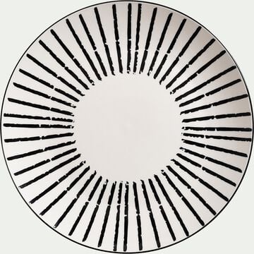 Assiette plate en porcelaine D26,5cm - blanc-LINIA