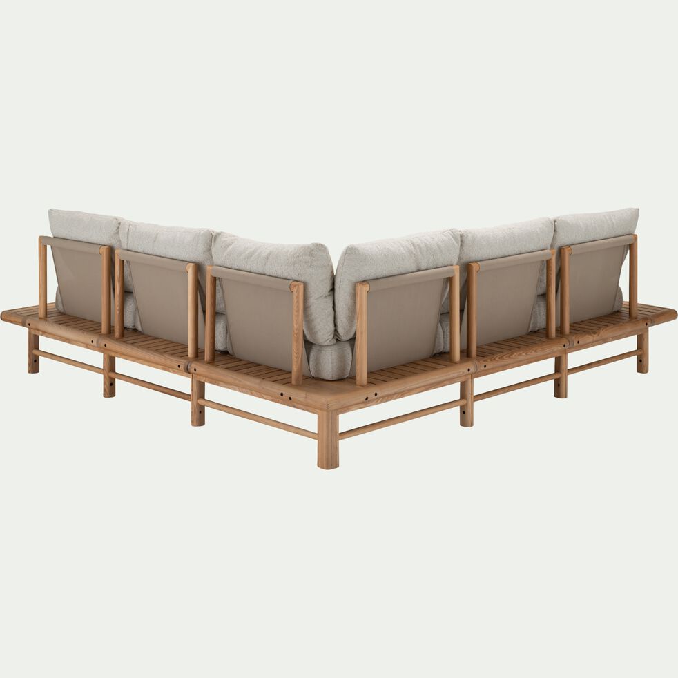 Canapé de jardin en bois de frêne - beige roucas (4 à 6 places)-CALAVON