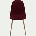 Chaise en acier effet bois et tissu - rouge sumac-LOANA