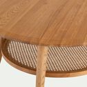 Table basse ronde en chêne et cannage D90xH42cm - bois clair-ANNOT