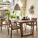 Table de repas jardin en acacia - bois foncé (8 places)-ROUSTIDO