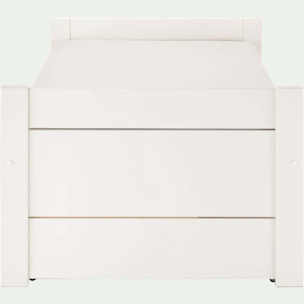 Lit gigogne avec tiroirs de rangement en pin massif 90x200cm - blanc-TOM