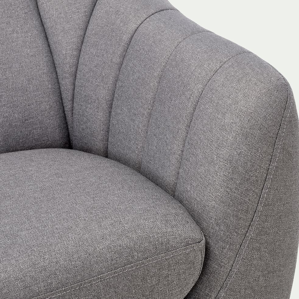 Canapé 3 places fixe en tissu - gris clair-SHELL