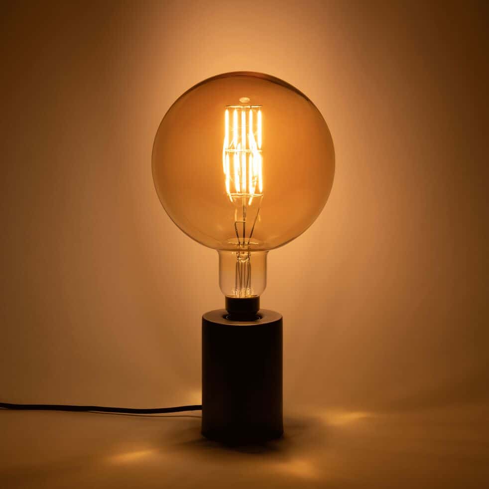 GLOBE - Ampoule LED décorative D9,5cm culot E27 - ambrée