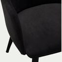 Chaise en tissu effet velours avec accoudoirs - noir-GINETTE